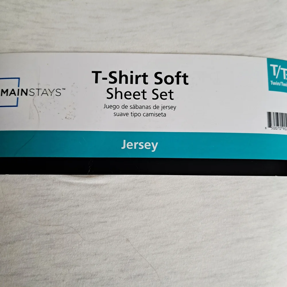 Mainstays White T-Shirt Soft Jersey Twin/Twin Xl Sheet Set